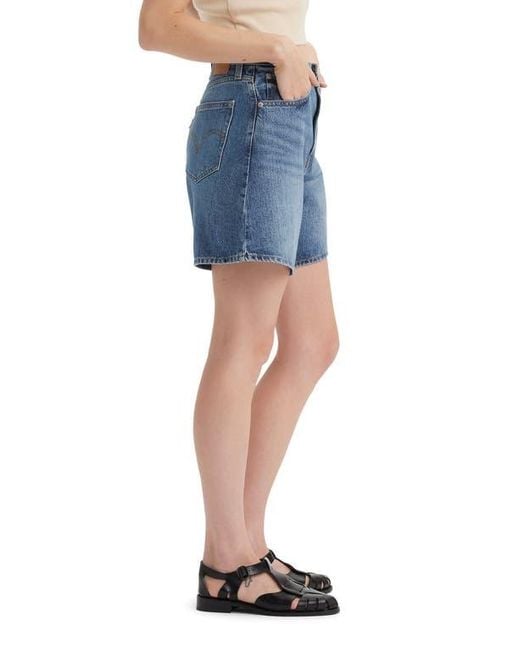 Babyhug Mid Thigh Denim Shorts With Stretch - Blue main image 0