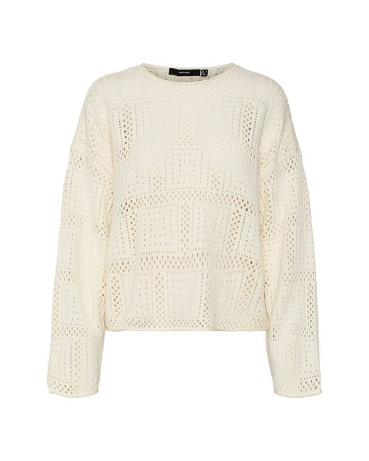 Vero Moda Blue Open Stitch Cotton Blend Sweater