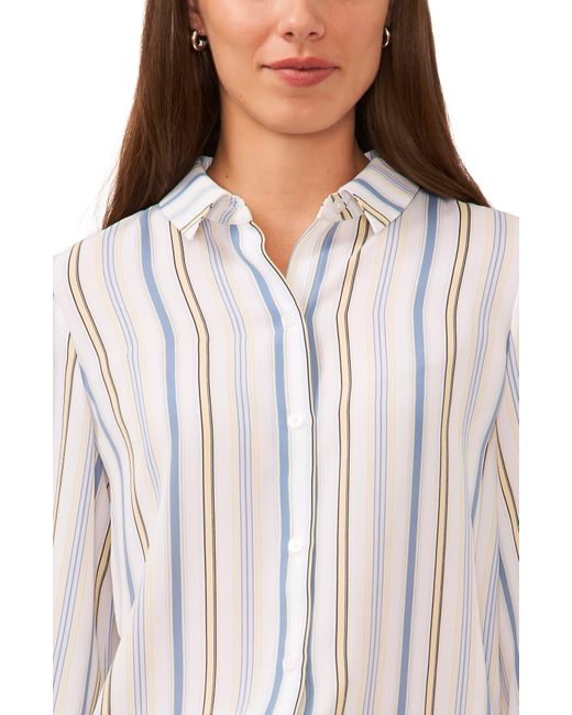 Halogen® White Halogen(r) Vertical Stripe Woven Button-up Shirt