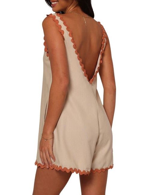 Petal & Pup Brown Aoife Rickrack Trim Sleeveless Romper