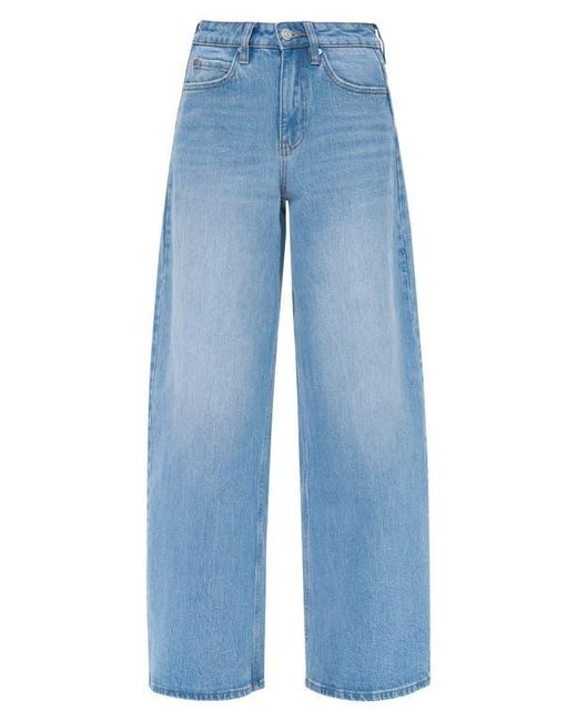 Bayeas Blue Daisy High Waist Wide Leg Jeans