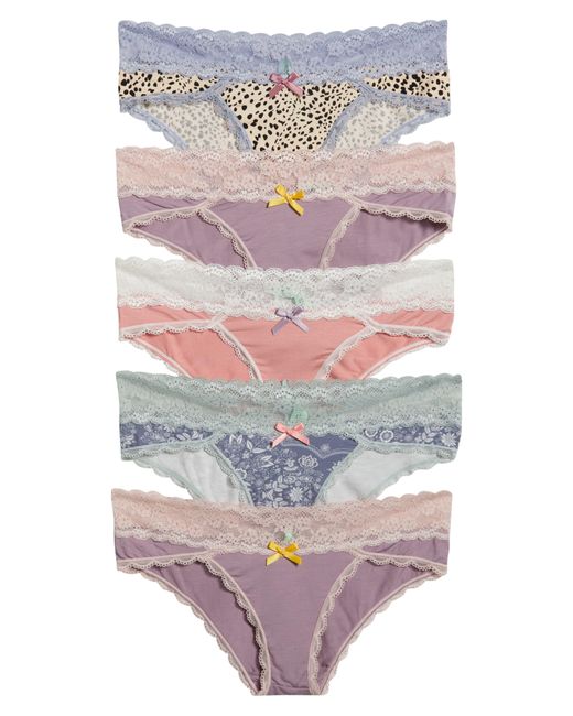 Honeydew Intimates Pink Honeydew Ahna 5-pack Lace Hipster Panties