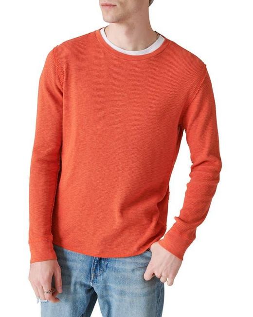 Lucky Brand Orange Garment Dye Thermal T-Shirt for men