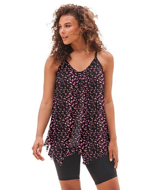 Swim 365 Red Longer-Length Mesh Tankini Top