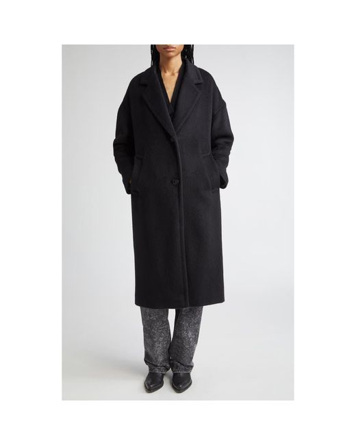 Golden Goose Deluxe Brand Black Single Breaste Wool Blend Coccon Coat