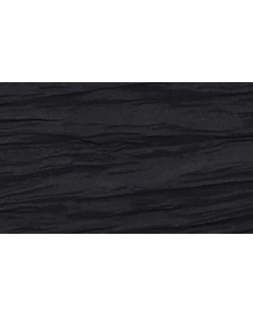 Alex Evenings Black Bow Detail One-Shoulder Ruched Satin Gown