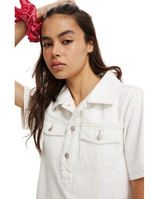 Cotton On White Original Denim Mini Dress