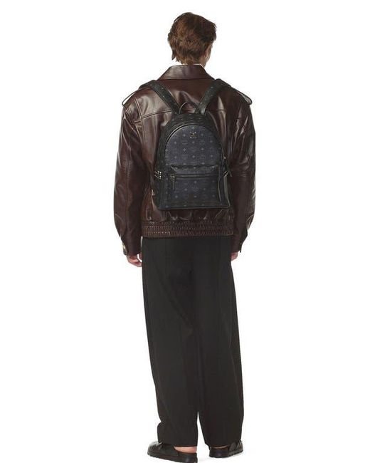 MCM Black Small Stark Side Studs Backpack for men