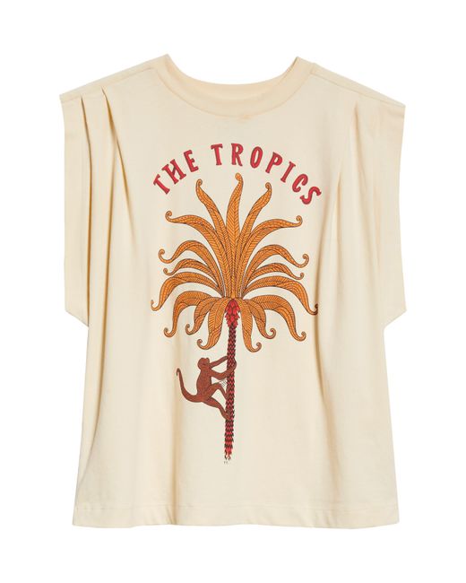 Farm Rio White The Tropics Cotton Graphic Muscle T-shirt