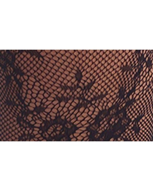 Commando Purple Floral Net Tights