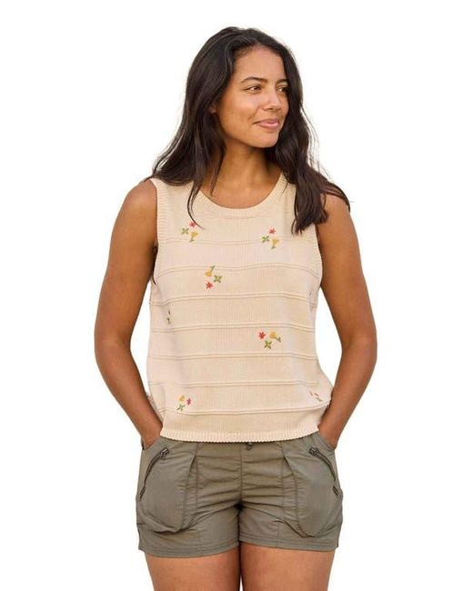 Toad & Co. Blue Bianca Crew Tank Embroidered