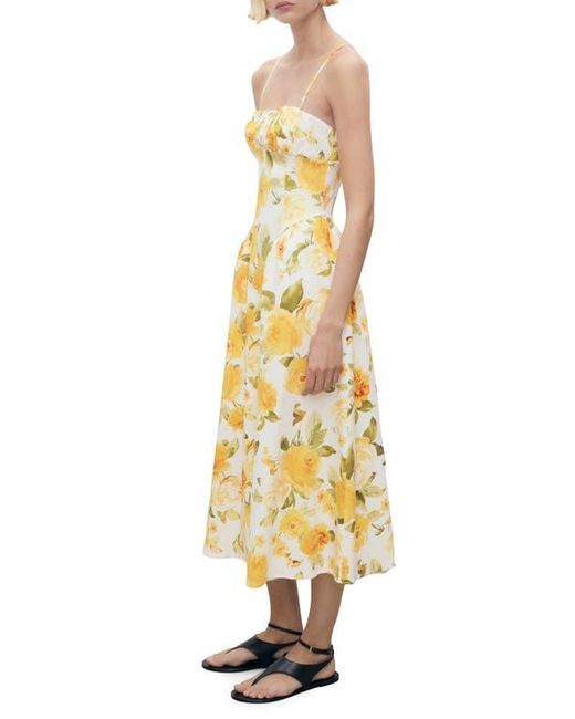 Mango Metallic Molly Rose Print Cotton Sundress