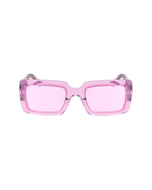 Longchamp Pink 53Mm Rectangular Sunglasses