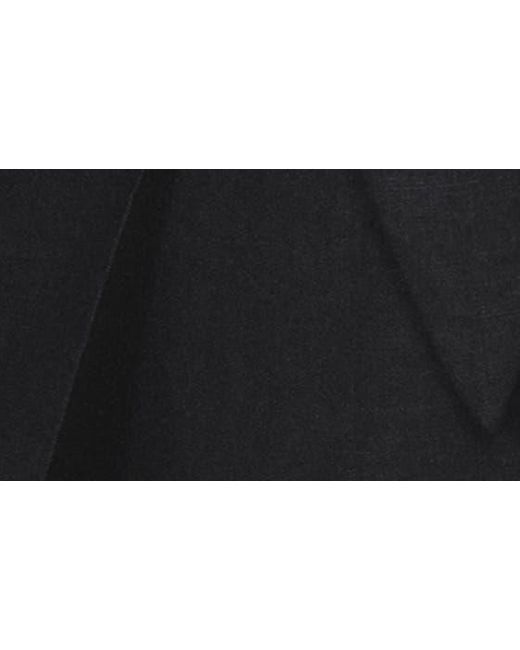 Mango Black Wrap Front Linen Midi Skirt