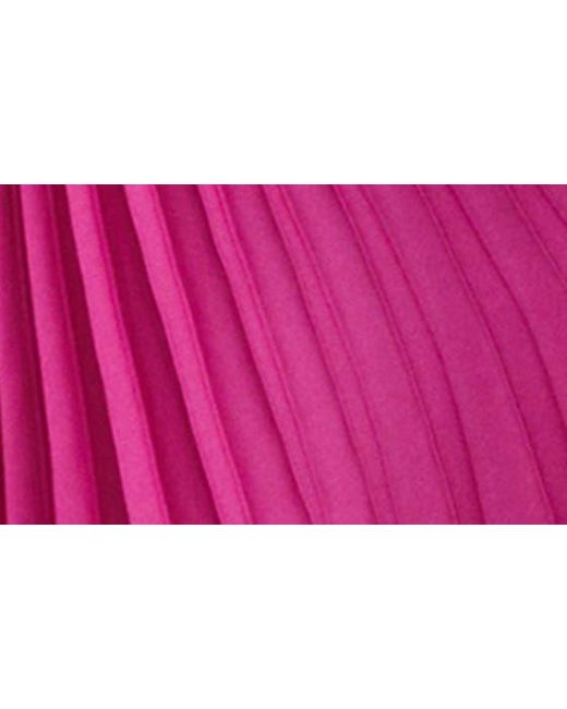 Mango Pink Cutout Pleated One-shoulder Asymmetric Dress