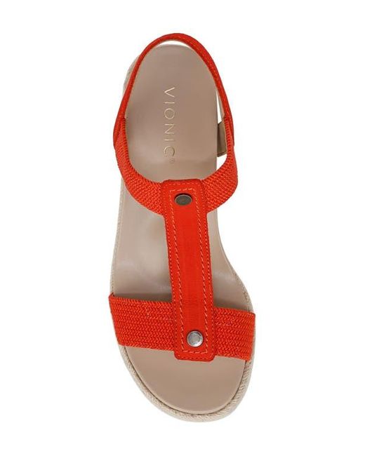 Vionic Red Calera Espadrille Wedge Sandal