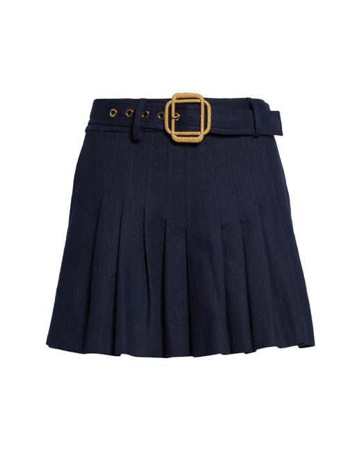 Ramy Brook Blue Landry Belted Pleated Miniskirt