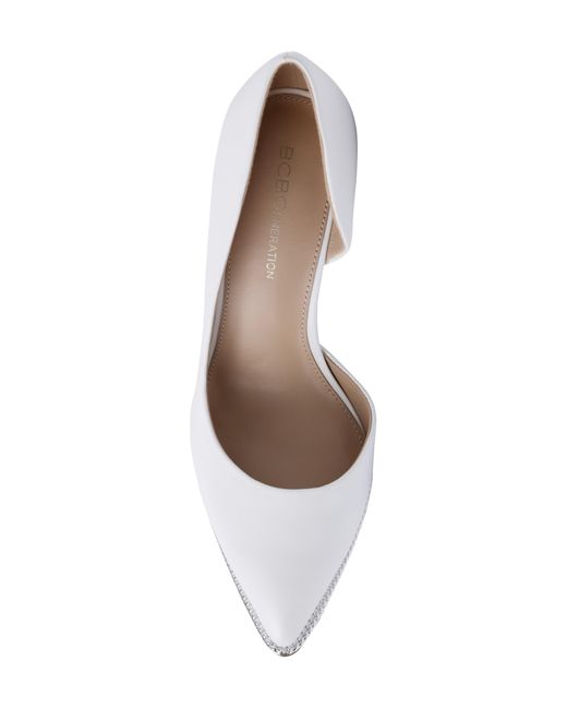 BCBGeneration White Harnoy Half D'orsay Pointed Toe Pump