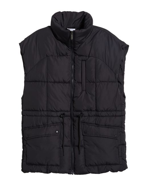 Zella Black Adjustable Drawcord Waist Puffer Vest