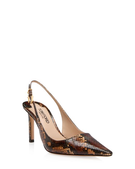 Tom Ford Brown Ayers Pointed Toe Slingback Pump