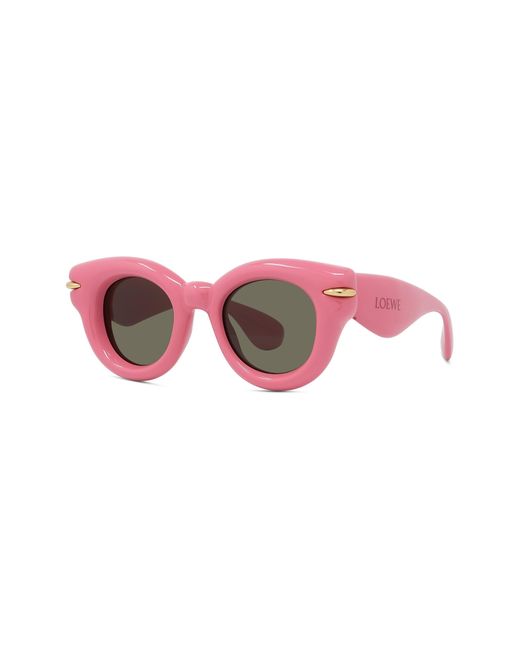 Loewe Pink Inflated Pantos 46mm Small Round Sunglasses