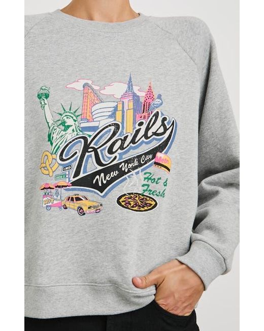 Rails Gray Logo Raglan Sweatshirt