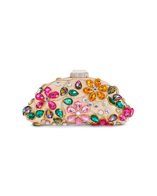 Badgley Mischka Multicolor Jem Crystal Floral Clutch