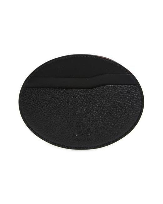 Christian Louboutin Black Mooncrest Galet Leather Oval Card Case for men