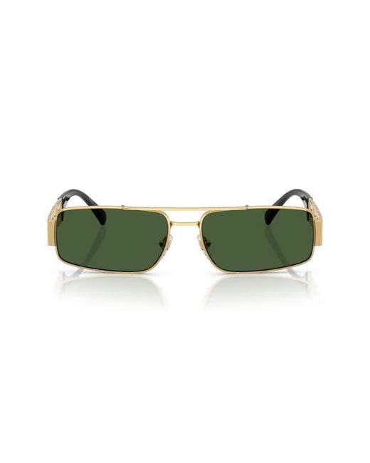 Versace Green 60Mm Rectangular Sunglasses for men