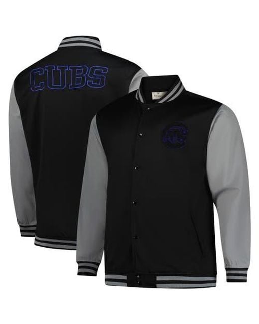 Profile Black Chicago Cubs Full-Snap Varsity Jacket for men