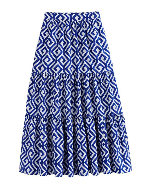 Boden Blue Lorna Tiered Maxi Skirt