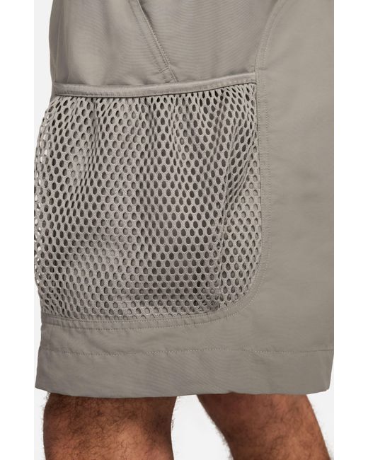 Nike Gray Snowgrass Water Repellent Nylon Cargo Shorts for men