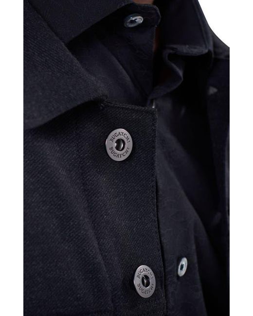 Bugatchi Blue Knit Trucker Jacket for men