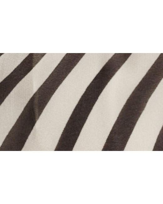 Reiss Gray Minty Stripe Tie Belt Long Sleeve Minidress