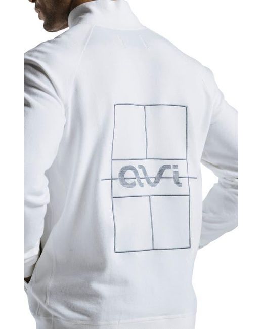 AVI White Pickleball Warmup Pullover