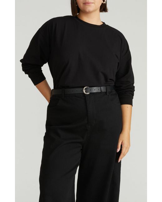 UNIVERSAL STANDARD Black Drop Shoulder Top