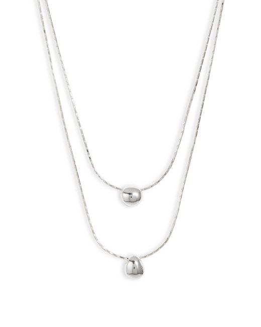 Nordstrom White Demi Fine Double Droplet Layered Necklace