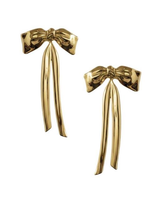 IMBER Metallic Bow Statement Drop Earrings