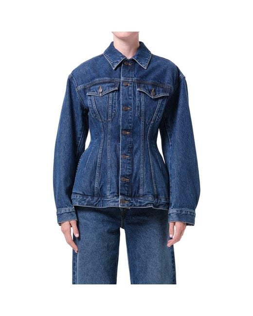 Agolde Blue Myra Structured Denim Jacket