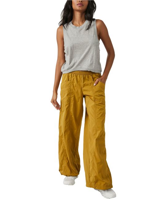 Fp Movement Off The Record Wide Leg Pants in Yellow