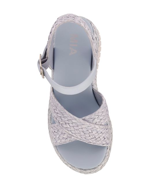 MIA White Zamara Raffia Wedge Platform Sandal