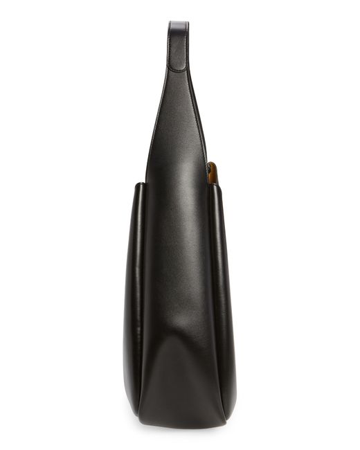 Stella McCartney Black Perforated Logo Faux Leather Hobo Bag