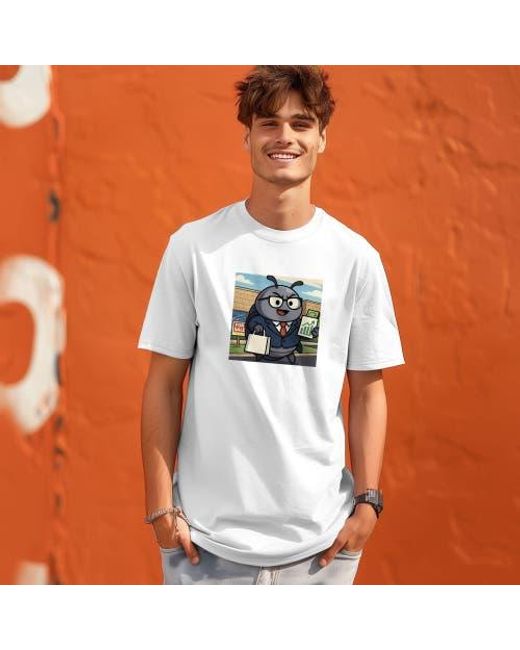 Alix White Roly Poly Tee for men