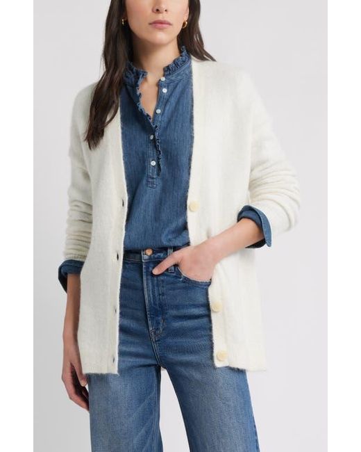 Caslon Blue Alpaca Blend Cardigan