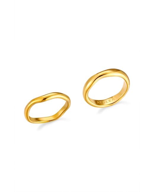 Atolea Metallic Gemini Stackable Rings