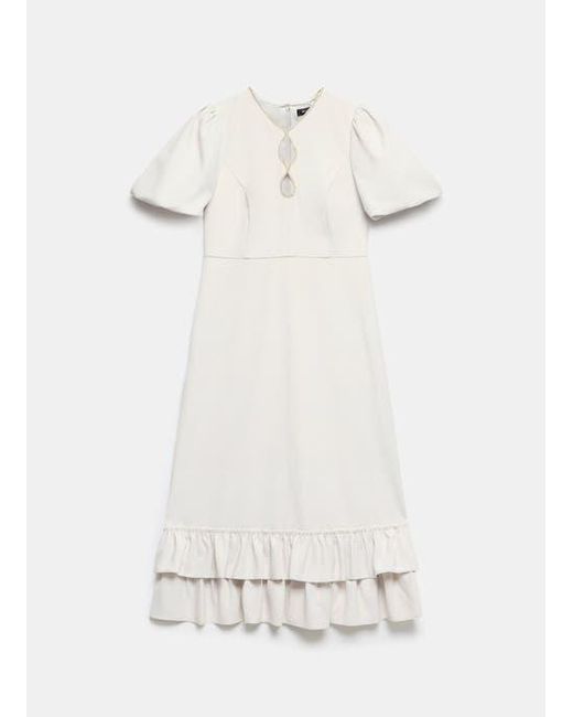 Mint Velvet White Diamante Trim Midi Dress