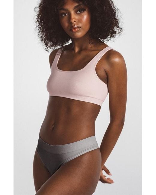 LDMA Brown Low Hide Ribbed Thong