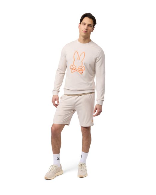 Psycho Bunny White Floyd French Terry Sweat Shorts for men