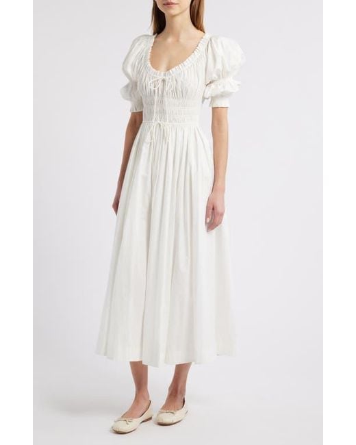 doen white maxi dress DOEN Eyelet Puff Sleeve Maxi Dress by Doen
