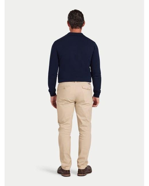 Raging Bull Blue Long Sleeve Knitted Polo Shirt for men